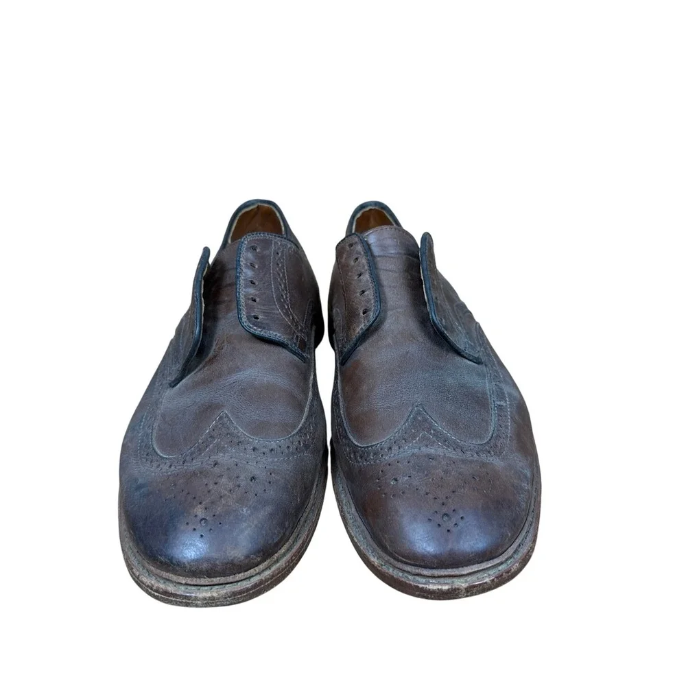 Allen Edmonds McAllister Wingtip Oxford Mens 13 D Brown Leather Brogue Shoes